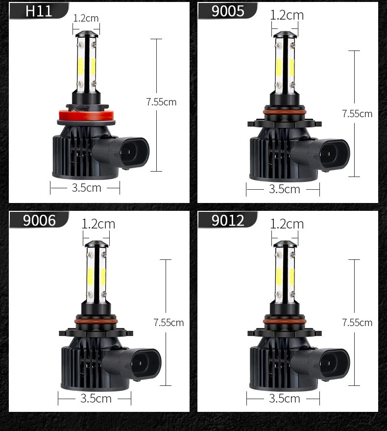 Car lights 4COB, car lights LEDH4, direct plug-in H11, H7, H1 9006, 9005, H3 detail image 4