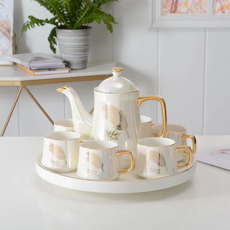 Ceramic water sets, coffee sets, tea sets, Nordic light luxury style simple cups, home tea sets, gift sets, cup sets detail image 1