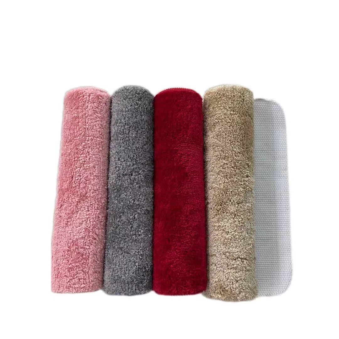 新款纯色平绒地垫进门门口家用脚垫卫生间地毯浴室吸水防滑垫子