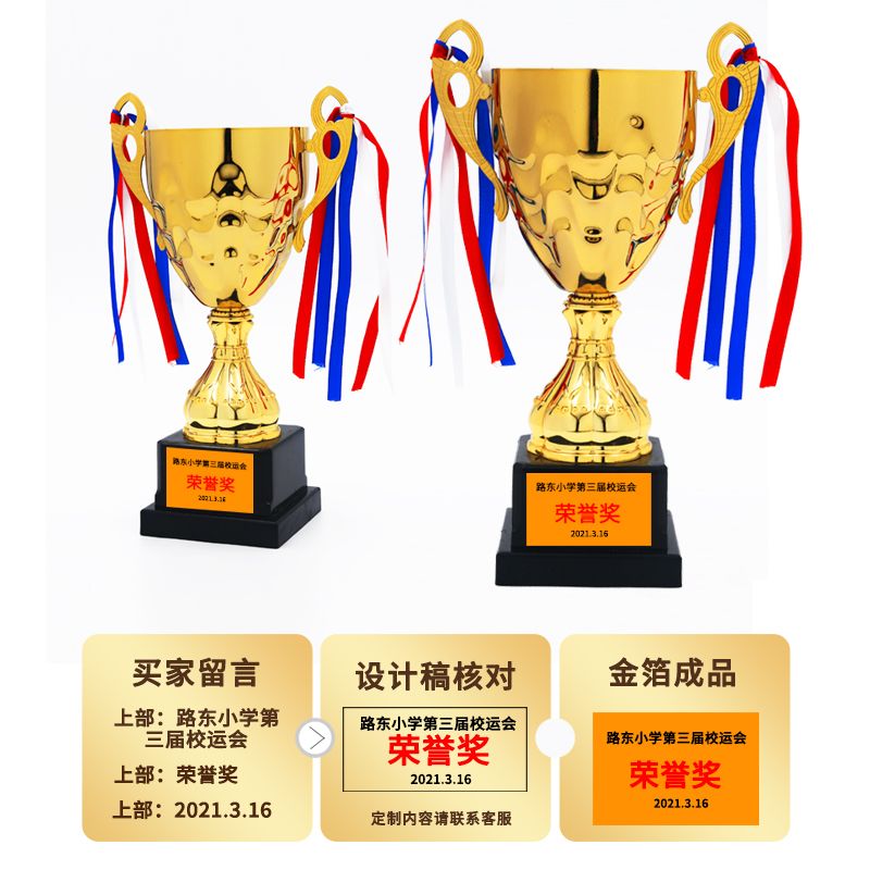 Factory direct sales of resin sports award trophies, metal MEDALS, plastic small trophies, decorative items and commemorative trophies Specification drawing