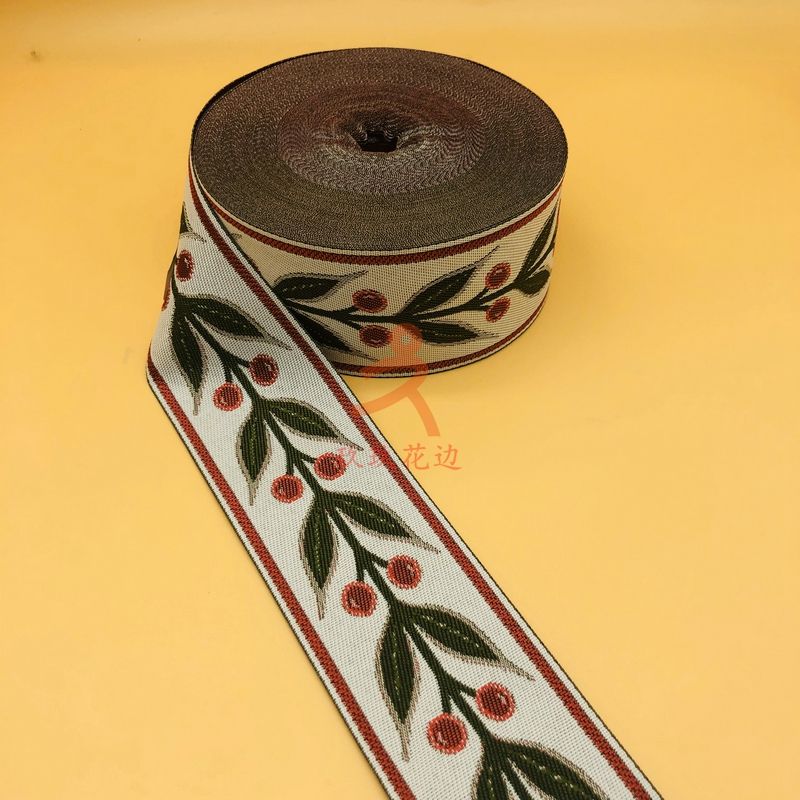 Factory direct sales of high-precision, high-end and elegant small orchid jacquard lace curtains and clothing jacquard webbing details Picture