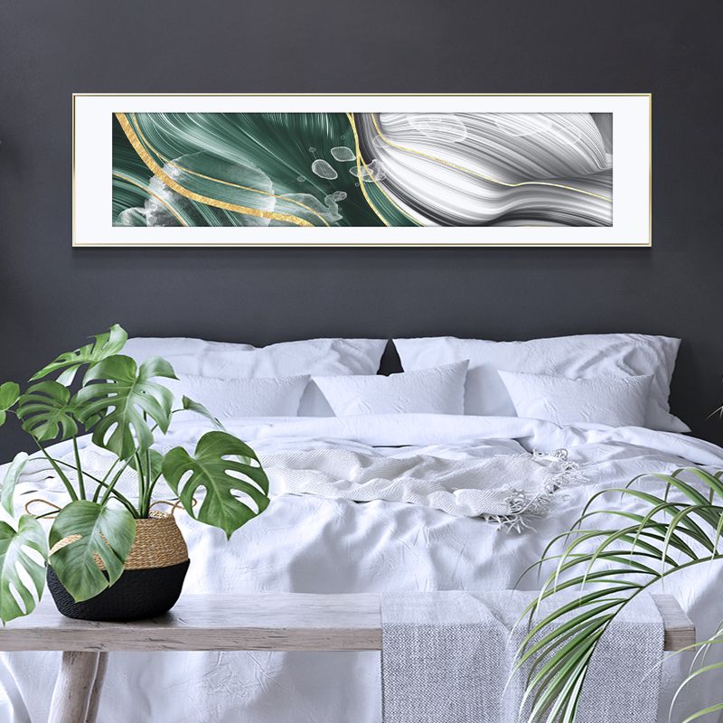 Dark Green Jincui Modern Simple Light Luxury Bedroom Bed Decoration Painting Banner Master Bedroom Abstract Hanging Painting Living Room Painting details Picture