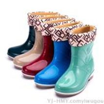 河牧雨卡通儿童雨鞋PVC环保防滑保暖棉套可拆卸宝宝雨鞋5