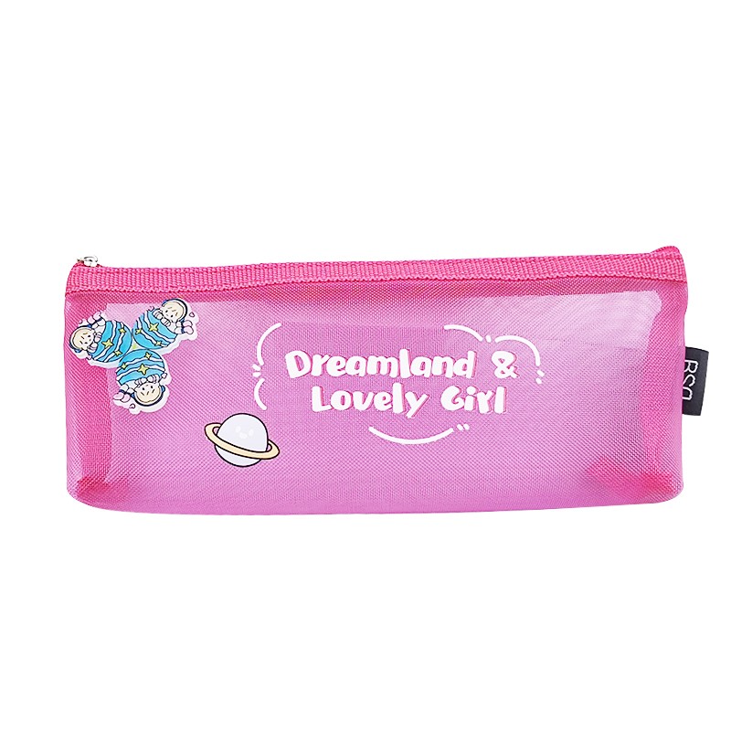 1065#厂家直销学生笔袋 优质尼龙网纱笔袋 赠送陀螺一个详情图4