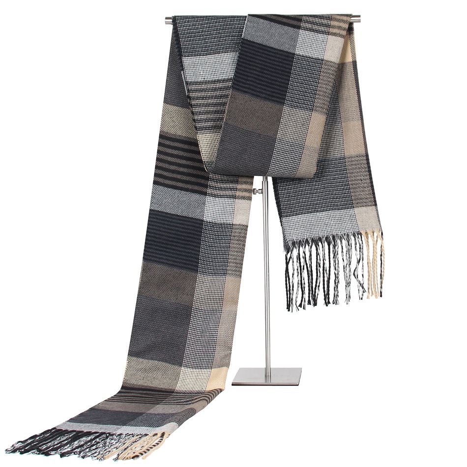 Manufacturers Direct Sales In Autumn And Winter New Korean Plaid Middle-Aged And Elderly Men's Scarf Men's Imitation Cashmere Warm Neck Giveaway Promotional Products details Picture