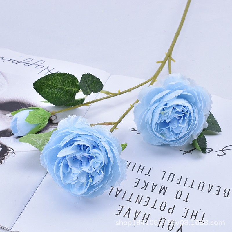 Wholesale 3 artificial peonies for home and wedding props, decorative flowers, silk flowers, and artificial peonies detail image 3