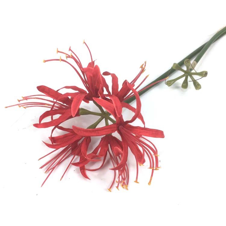 Artificial flowers such as wind and rain orchid, Red spider lily, and red spider lily, artificial flower shooting props, home living room photography, wedding decoration flowers detail image 3