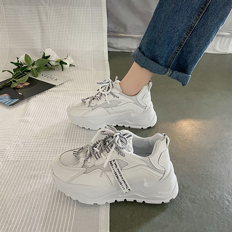 高中初中学生军训鞋女生网面透气软底防滑轻便防臭休闲跑步运动鞋白底实物图