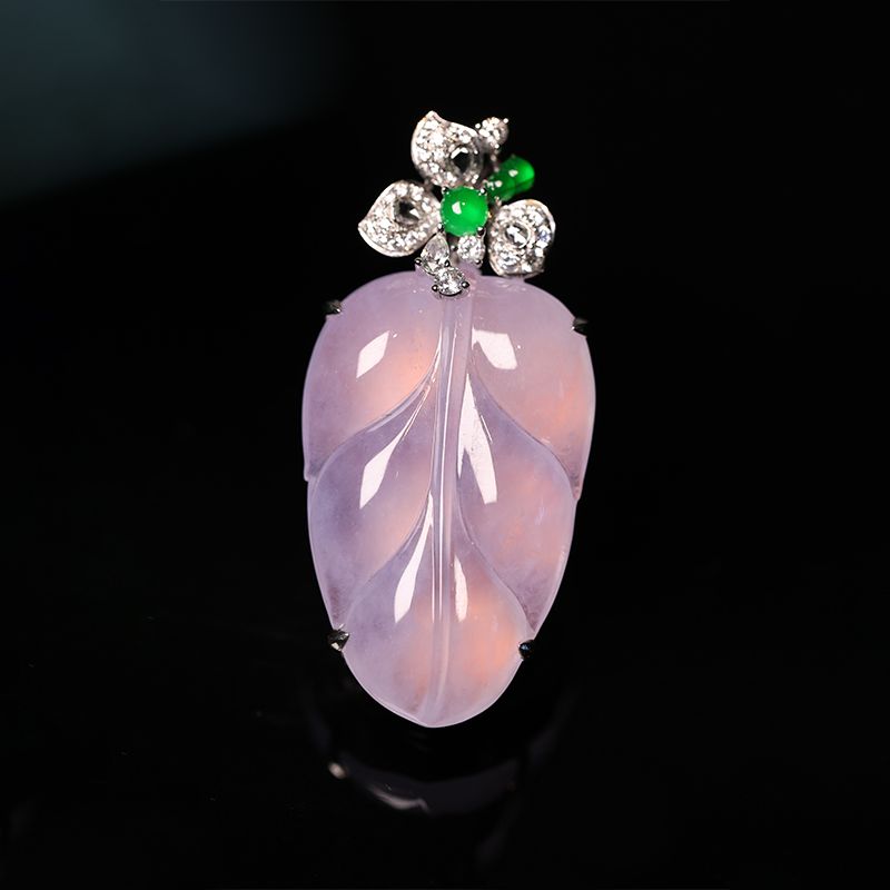 New Baoli D District third floor Seventh Street 8148 store jade ice purple leaf pendant New Baoli 016 thumbnail