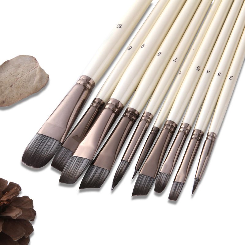 Top 10 Best-selling Silver nylon wool mixed combination custom watercolor oil painting Acrylic artist brushes on Amazon in 2021 Item Picture