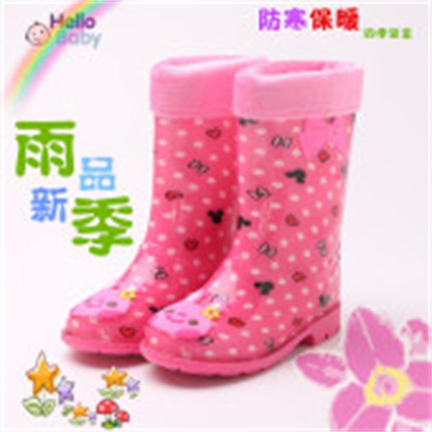 River Animal Rain Cartoon Children's rain boots PVC eco-friendly anti-slip and warm cotton cover detachable baby rain boots 4