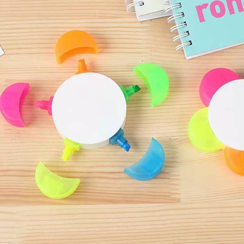 5色太阳花荧光笔花朵造型花瓣荧光笔绘画涂鸦笔详情图3