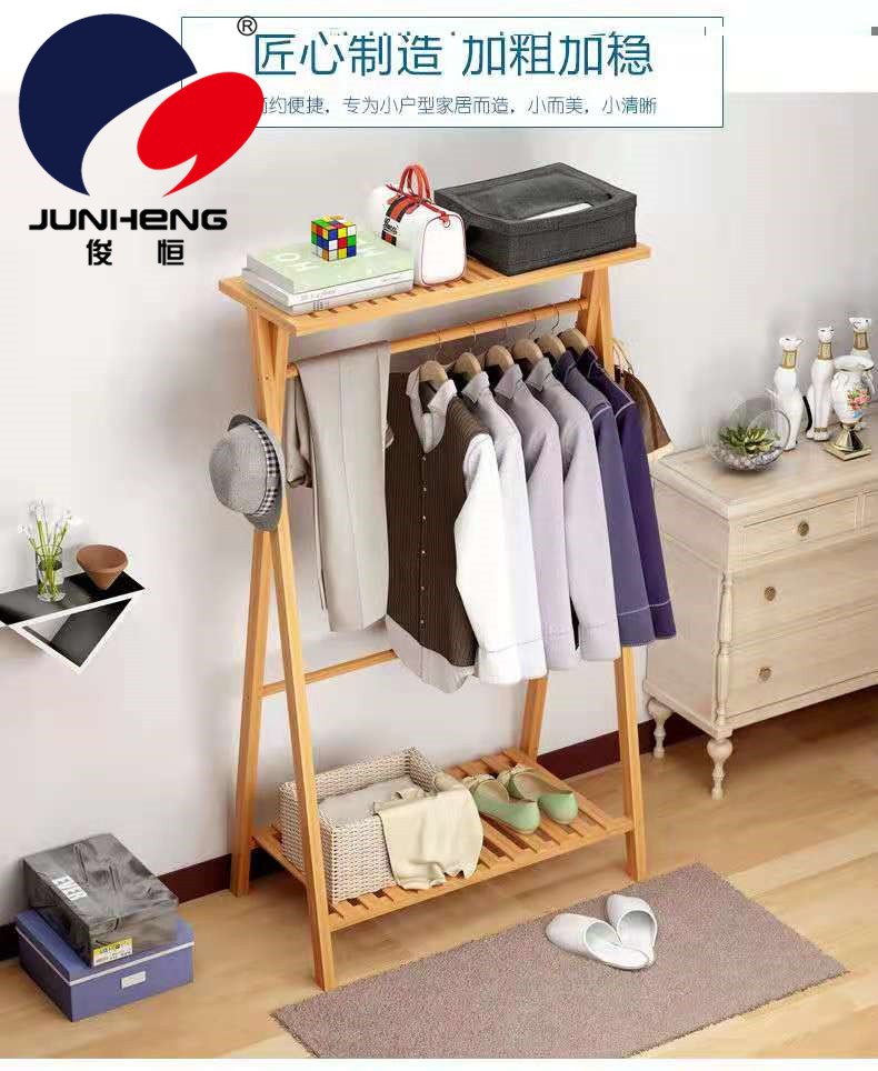 楠竹衣帽架家用门厅二层换鞋架简约现代挂衣架创意卧室置物落地详情8