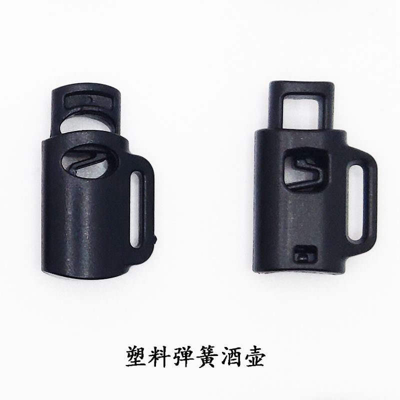 Horizontal hole with handle, wine bottle shape spring buckle, elastic band adjustment buckle, flat round spring buckle, environmentally friendly material Item Picture