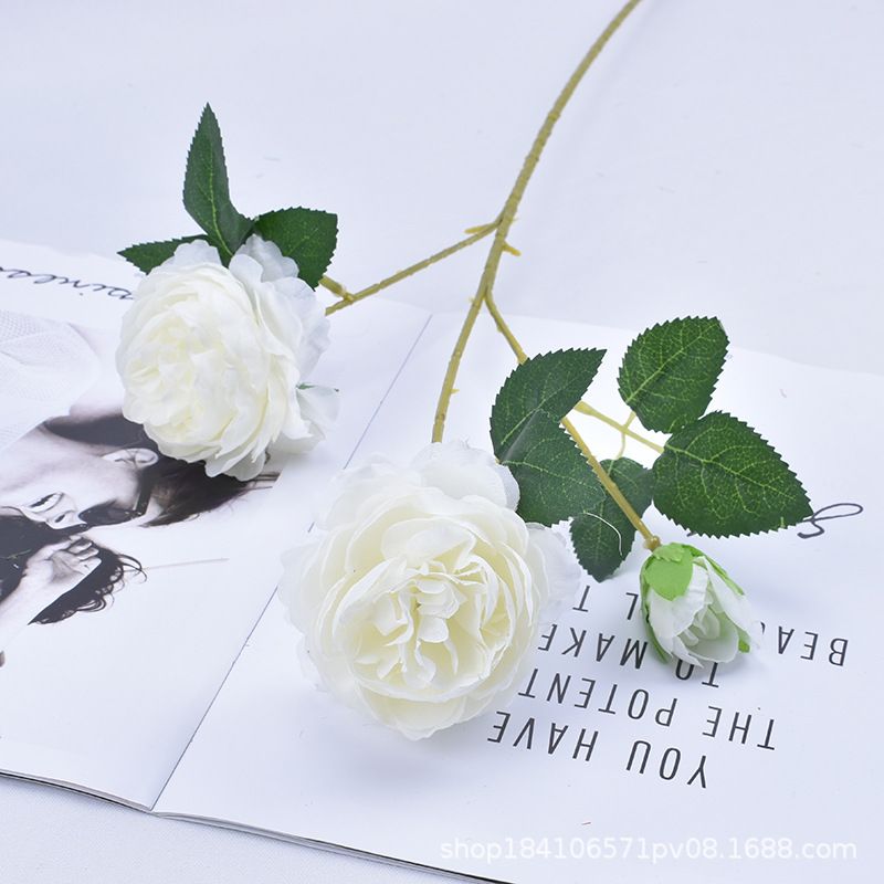 Wholesale 3 artificial peonies for home and wedding props, decorative flowers, silk flowers, and artificial peonies Item Picture