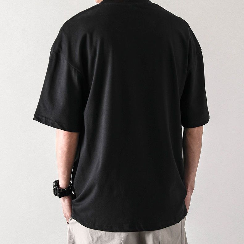 Pure cotton short-sleeved T-shirt for men, summer trend round-neck half-sleeved new Korean style loose and versatile men's T-shirt top 229