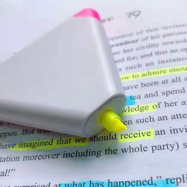 3色三角形荧光笔创意三角造型荧光笔学生重点标记笔详情图4