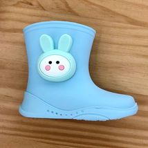 立体可爱蓝色兔子防滑雨鞋儿童雨鞋大童中童小童雨鞋女童男童