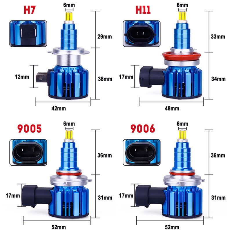 Car lights 360 Car lights LED headlights H7H4H1 9005 H119006