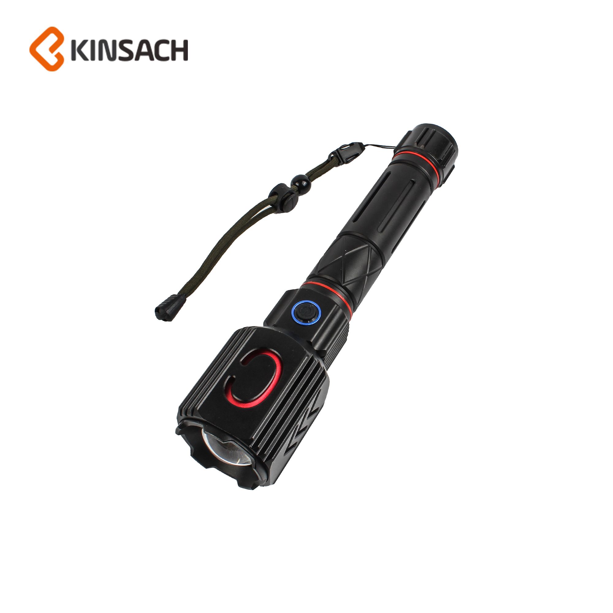 New P70 strong light flashlight telescopic zoom live display outdoor search patrol emergency LED flashlight