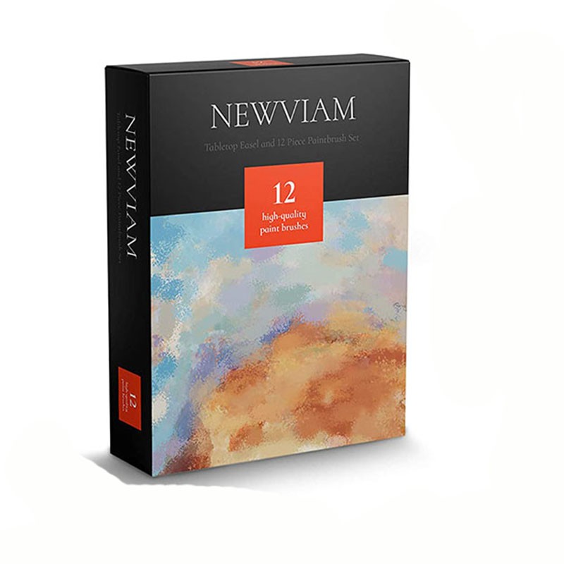 Hot-selling artist portable desktop art easel set with brush acrylic color palette set detail image 6