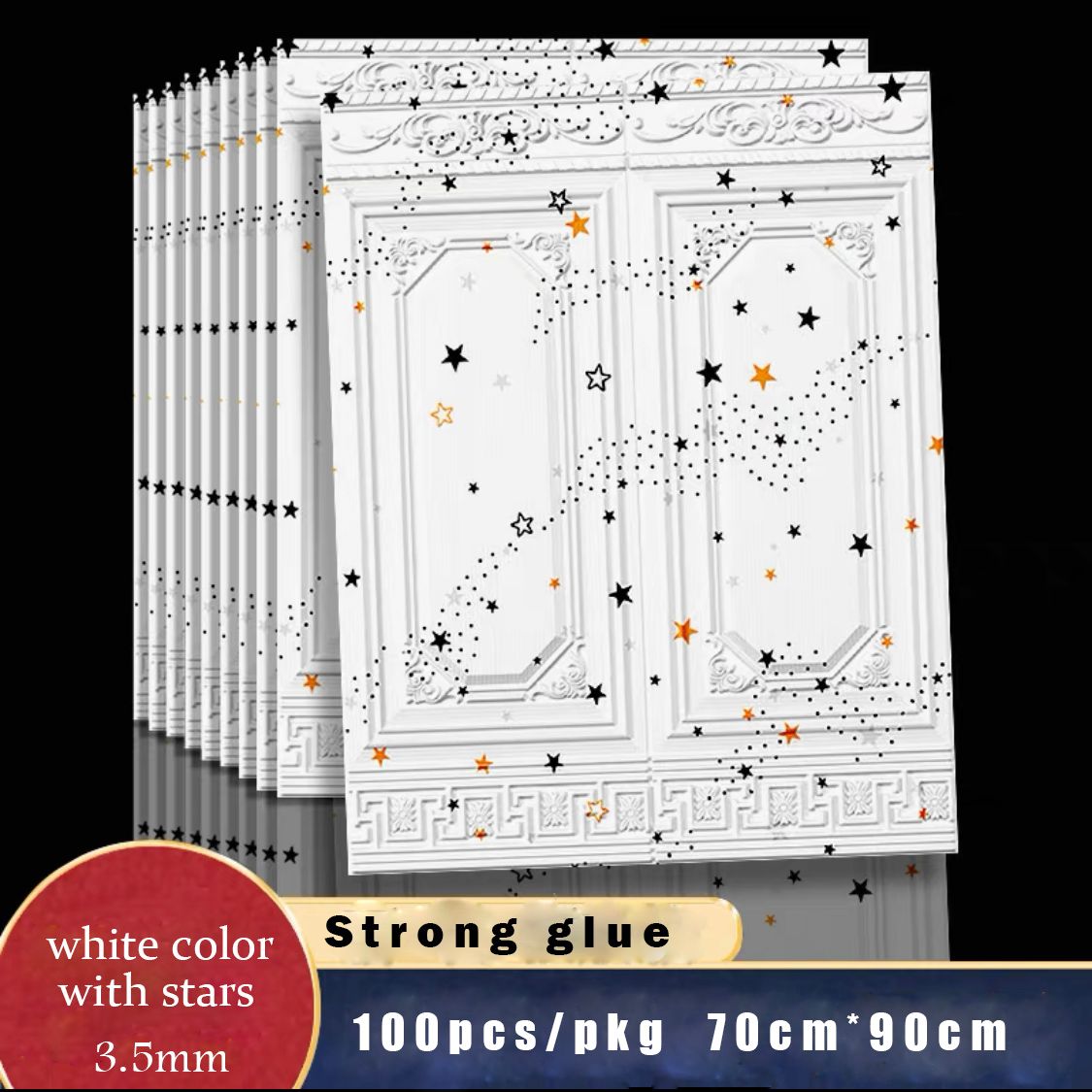 3D wall stickers, self-adhesive three-dimensional wall stickers, wall waistlines, skirting boards, wall panels, wall decoration stickers, bedroom, kitchen and living room wall renovation, old house renovation, rental house Application Scenario