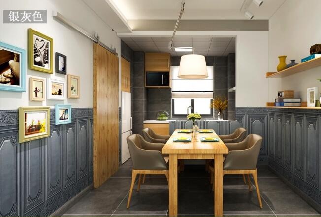 Grey 3D wall stickers, wallpaper, self-adhesive three-dimensional wall stickers, wall waistlines, skirting boards, wall panels, wall decoration stickers, bedroom, kitchen and living room wall renovation, old house renovation, rental house detail image 14