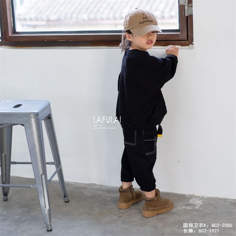 婴姿坊新款秋衣秋裤精品套装少年儿童纯棉保暖薄款舒适秋冬季棉毛衫58