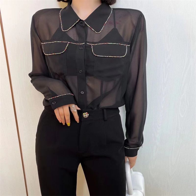 早秋女装今年流行的新款上衣慵懒风温柔韩系上衣罩衫初秋时尚时尚精致女装1