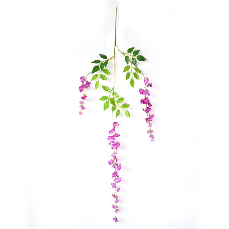 Wholesale of artificial wisteria flowers for the living room, plastic wisteria, green leaf wisteria, and wedding decoration Specification image
