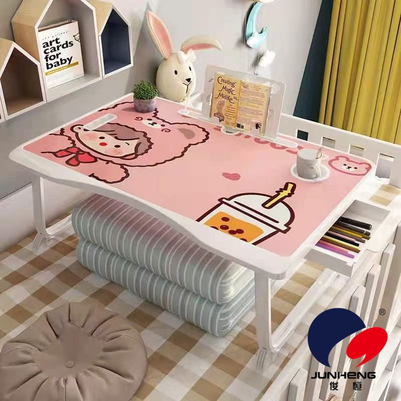 A foldable computer desk on the bed, a small desk for students, home use, dormitories, and lazy people, is a must-have multi-functional study desk details Picture
