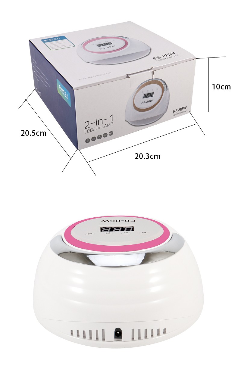 新款炫彩美甲灯 86W39颗双光源金线灯珠四档调节数字显示屏设计详情图9