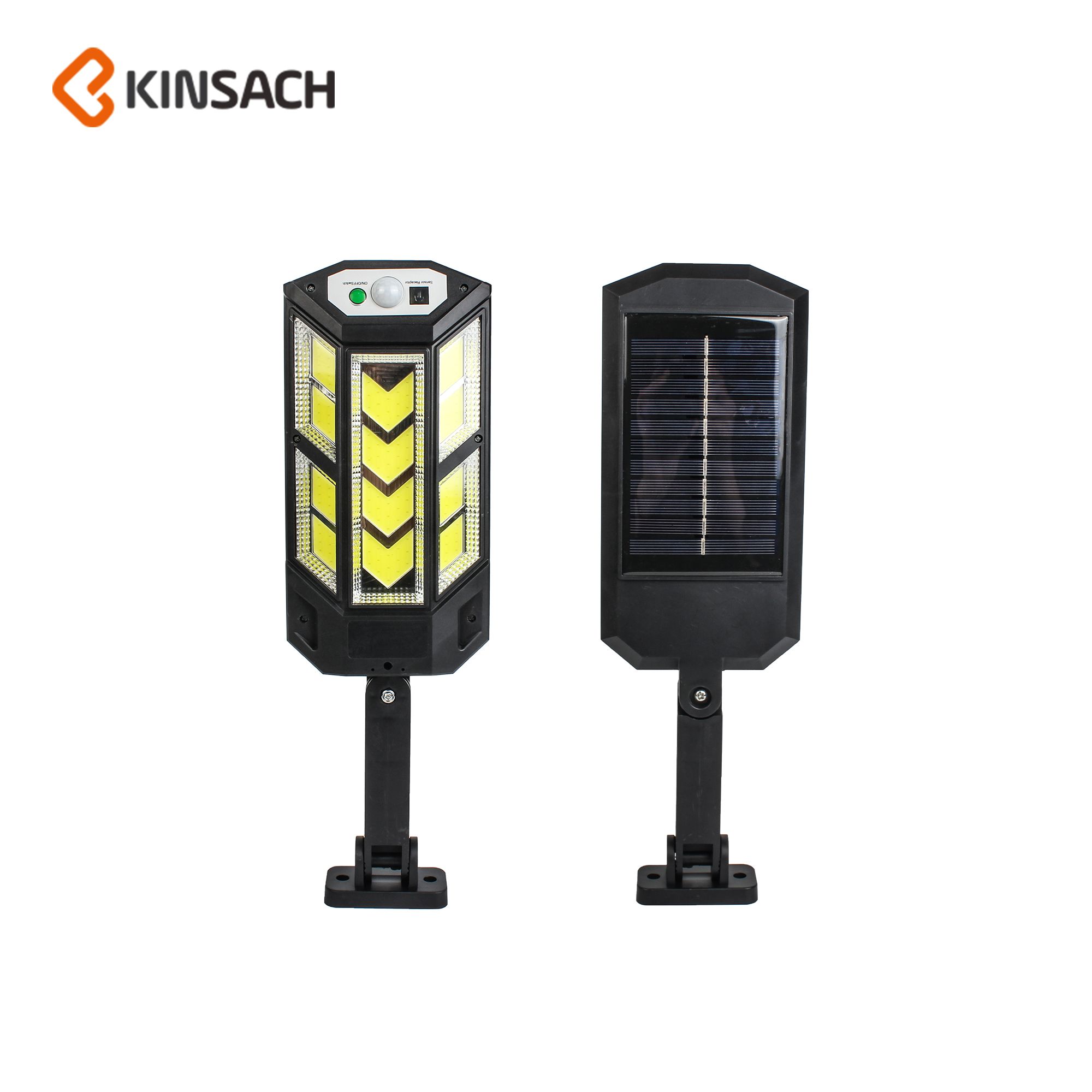 New solar wall light 6 surface cob outdoor waterproof human sensing garden street light remote control 10 surface garden lights