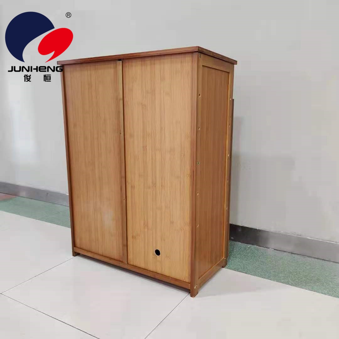 简易柜楠竹鞋架实木百叶门玄关大容量对开两门带抽屉鞋柜详情图6