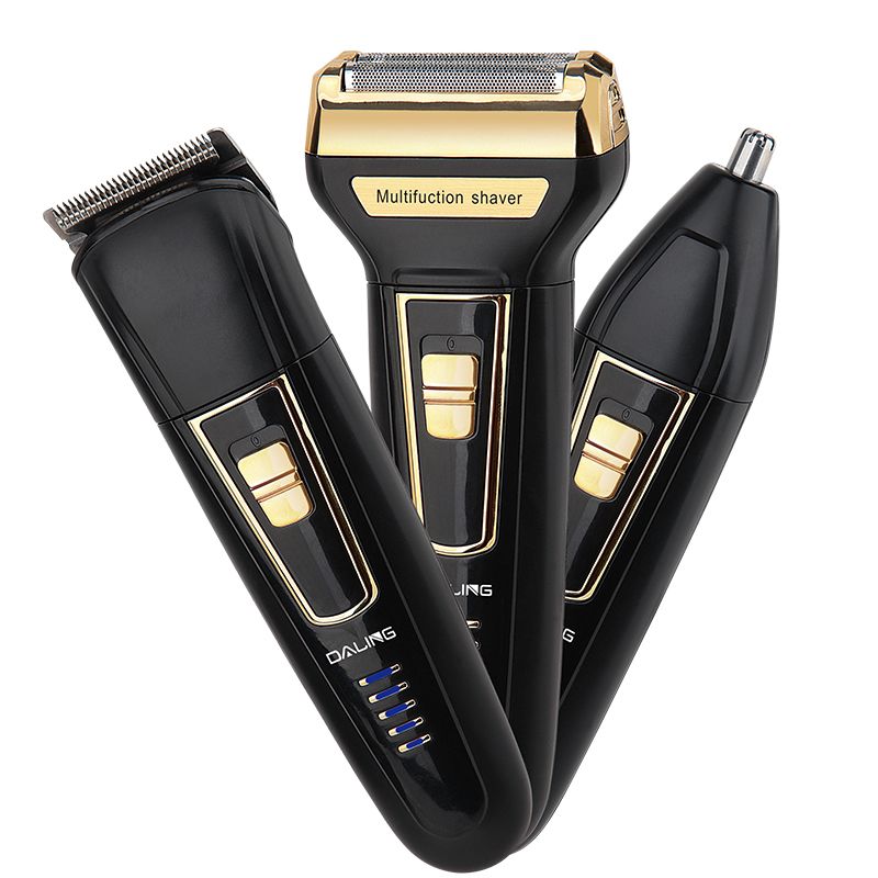 DALING Electric shaver, reciprocating beard razor, DALING-9001 three-in-one multi-functional rechargeable Razor, men's hair clipper, wholesale for export Item Picture