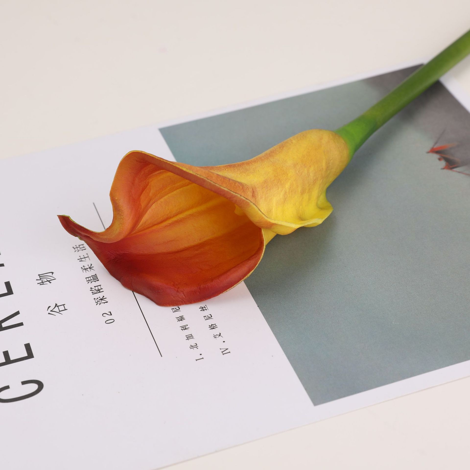 Wholesale pu artificial flower decoration, tactile PU artificial rolled edge small calla lily from the manufacturer detail image 11