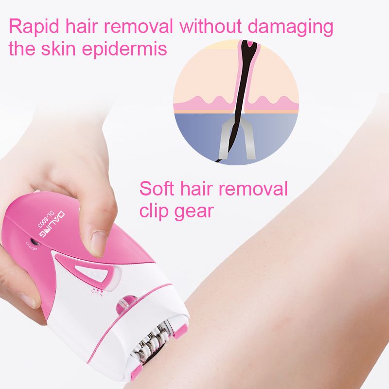 DALING-6003 Ladies' USB charging pull-out hair remover, Razor, shaver, Hair remover with light, cross-border Item Picture