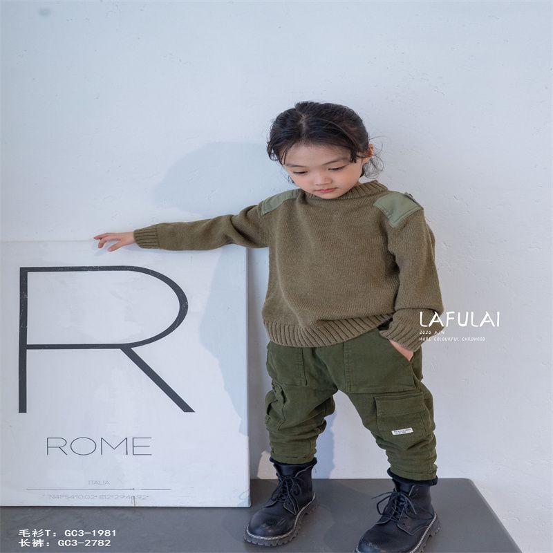 婴姿坊秋衣秋裤精品套装少年儿童纯棉保暖薄款精致秋冬季棉毛衫54