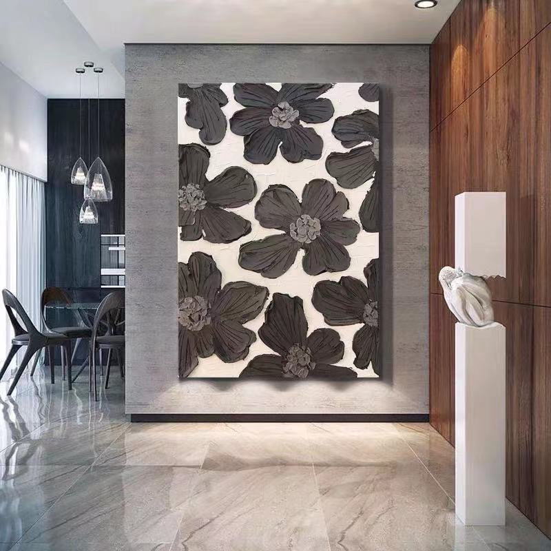 Hand-Painted Oil Painting Personality Small Flower Large Thick Color Porch Decorative Painting