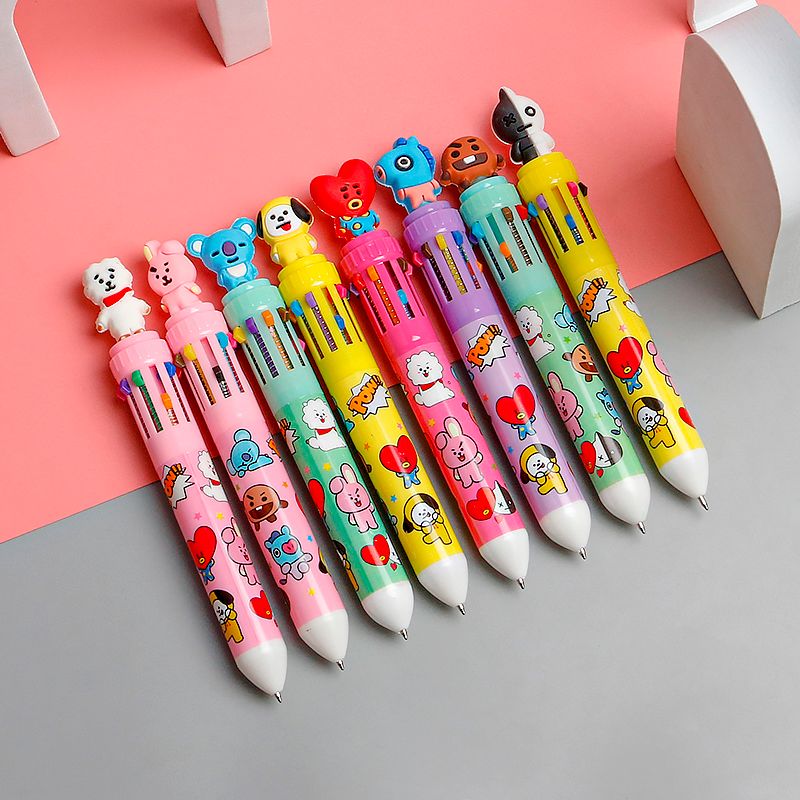 Multi-color ballpoint pen Color press ten-color ballpoint pen Neutral pen Multi-color note-taking students special account