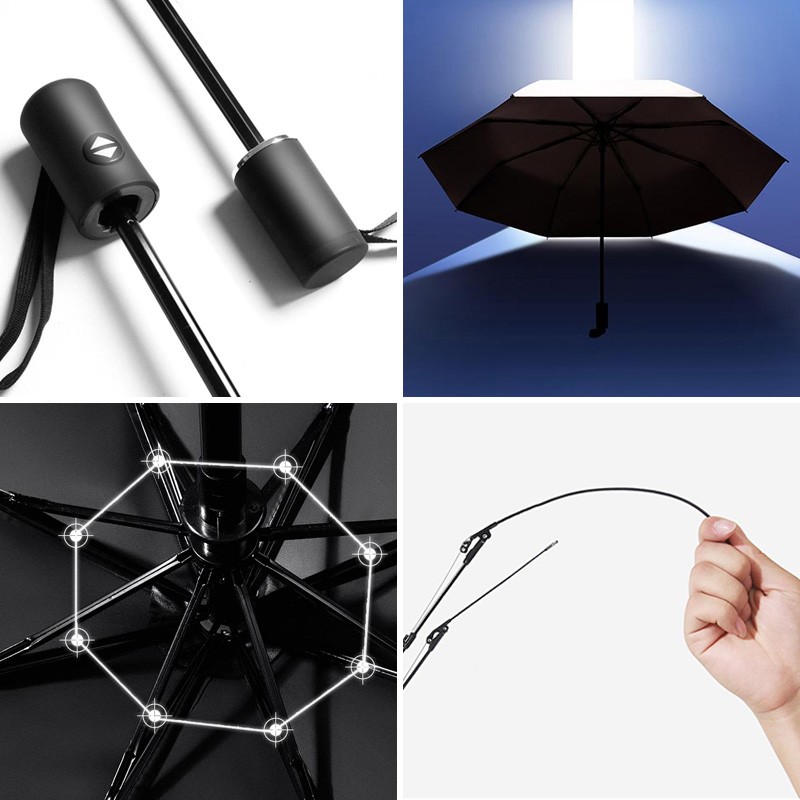 97cm three-fold manual dark green umbrella for students, sunshade and wind protection, girl's heart, black rubber sun protection, folding and reinforcement, suitable for both sunny and rainy days detail image 6