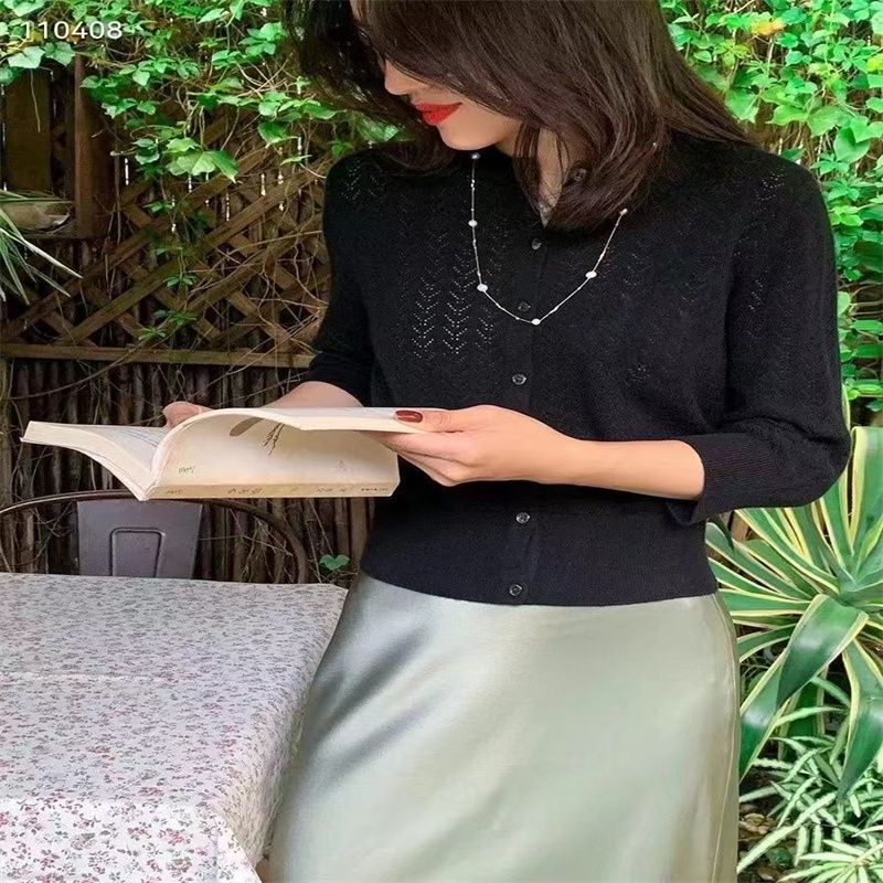 欧货时尚精致女装高品质设计感上衣女2021夏新款春秋高腰弹力小衫上衣时尚潮流311