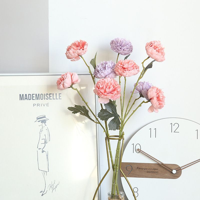 Ins-style macaron 3-head Lu Lian artificial flower manufacturer home decoration wedding hand-held flower wall artificial flowers