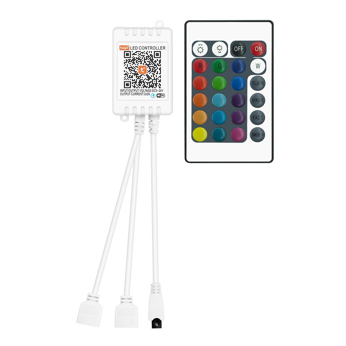 wifi灯带控制器涂鸦智能控制器RGB灯带控制器白底实物图