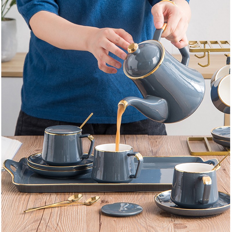 Ceramic water sets, ceramic cups, ceramic tea sets, coffee sets, cup sets, cup sets, water set sets, tea set sets, home light luxury style, European style tea sets detail image 2