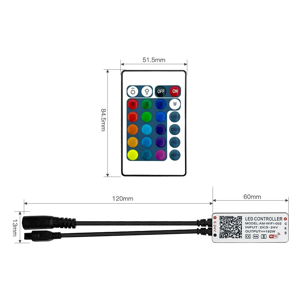 涂鸦控制器RGB灯带控制器智能控制器wifi控制器详情图1