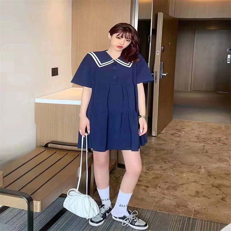 高端大码女装贵夫人新款中长款宽松显瘦修身流星女装时尚休闲V领女式连衣裙89