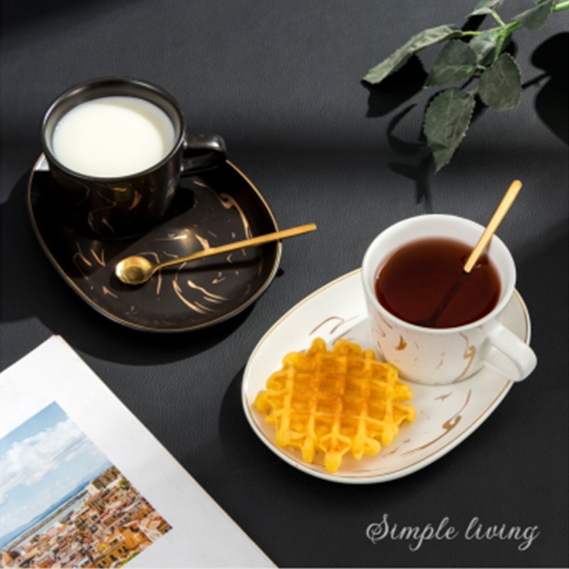 北欧咖啡杯碟勺家用办公室咖啡厅 下午茶具套装ins网红陶瓷杯详情图1