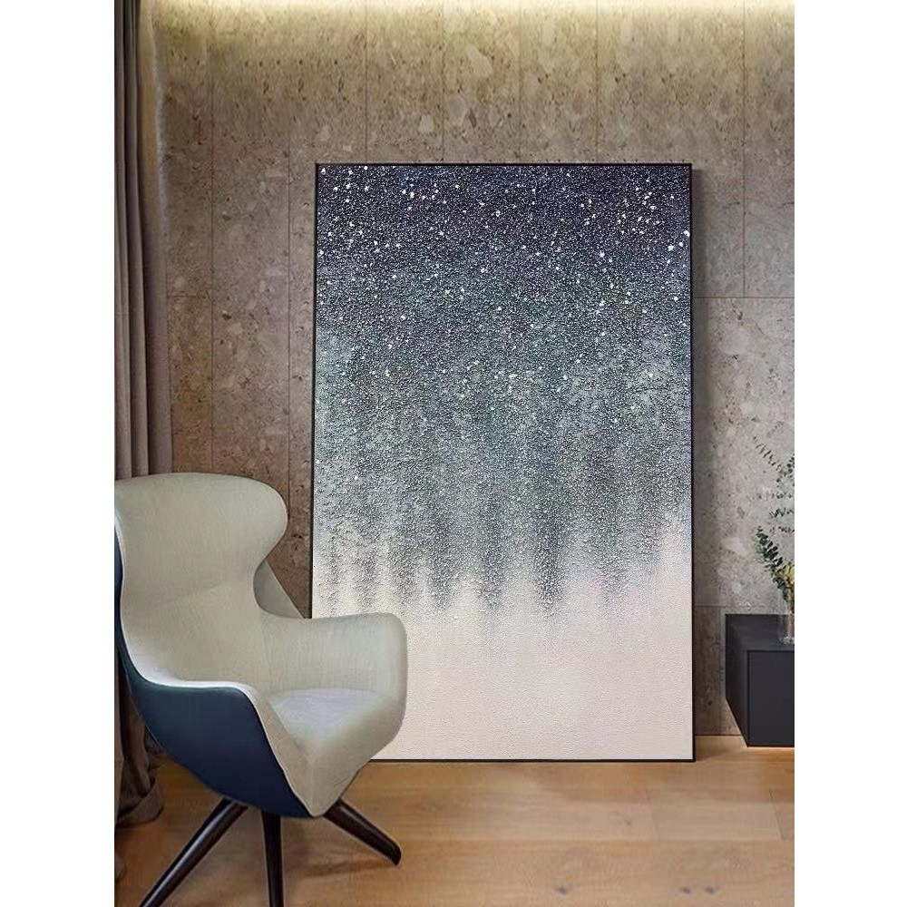 手绘油画北欧抽象竖版挂画入户玄关装饰画卧室餐厅星空壁画后现代详情2