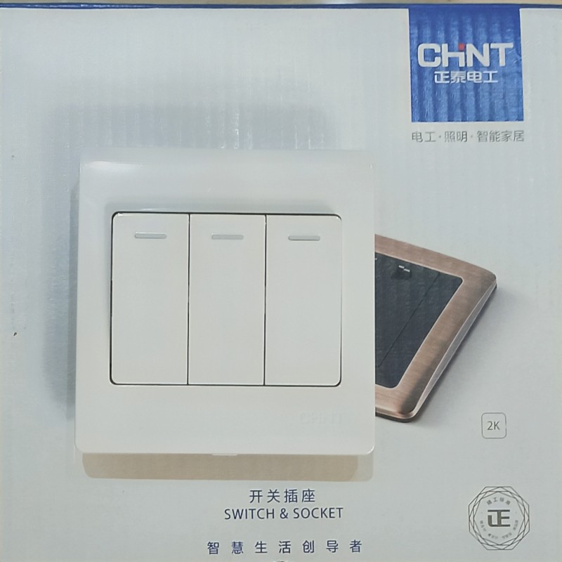 Chint 7D NEW7-D00600A Triple Control Switch with Three switches (12 pieces per box) detail image 2
